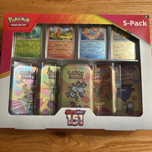 Pokemon Scarlet & Violet 151 Mini Tins (5 Pack) (Sealed) (Costco bundle) - Picture 1 of 3